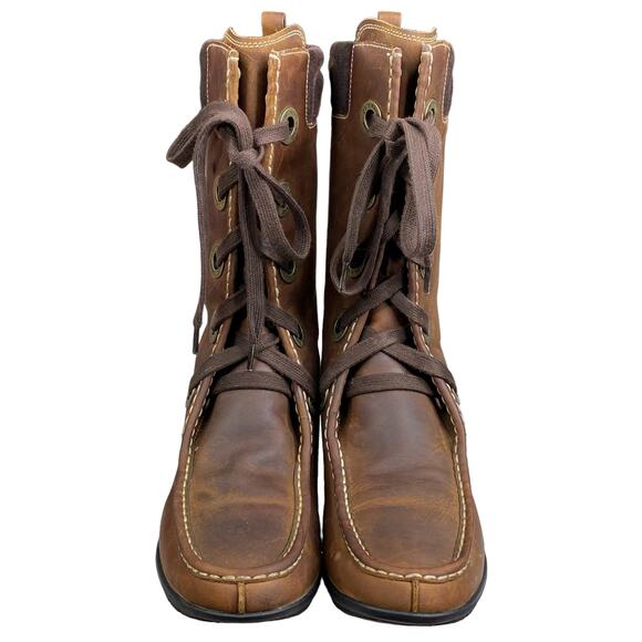 Cole Haan Women's Mardi Brown Distressed Lace Up Boots Size US 8.5 - Picture 7 of 12